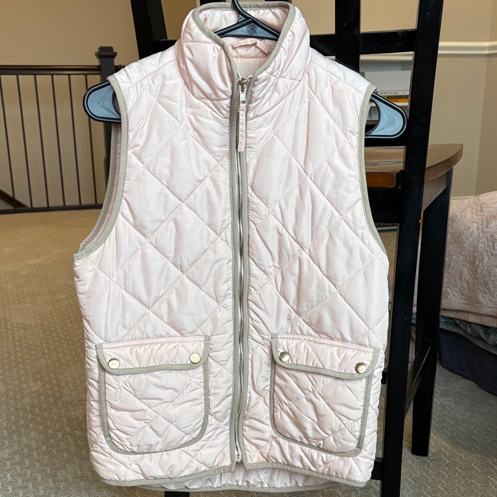 Quilted Vest - Light Pink and Warm Tan